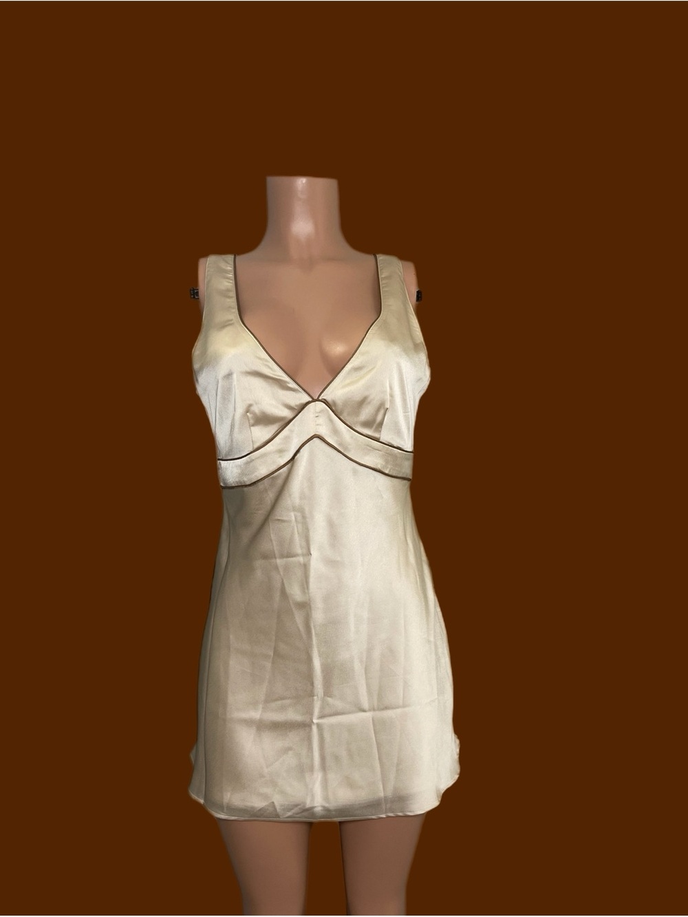 Abercrombie & Fitch Champagne Mini Satin Dress